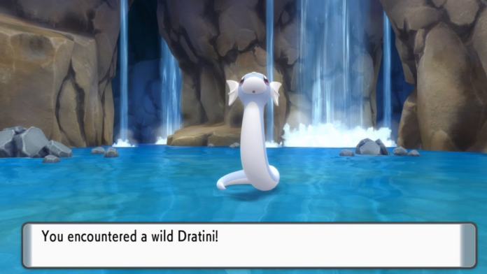Dratini is a rare encounter in Pokémon Brilliant Diamond and Shining Pearl. (Picture: Game Freak)