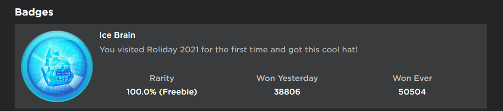 Badge de cerveau de glace dans Roblox