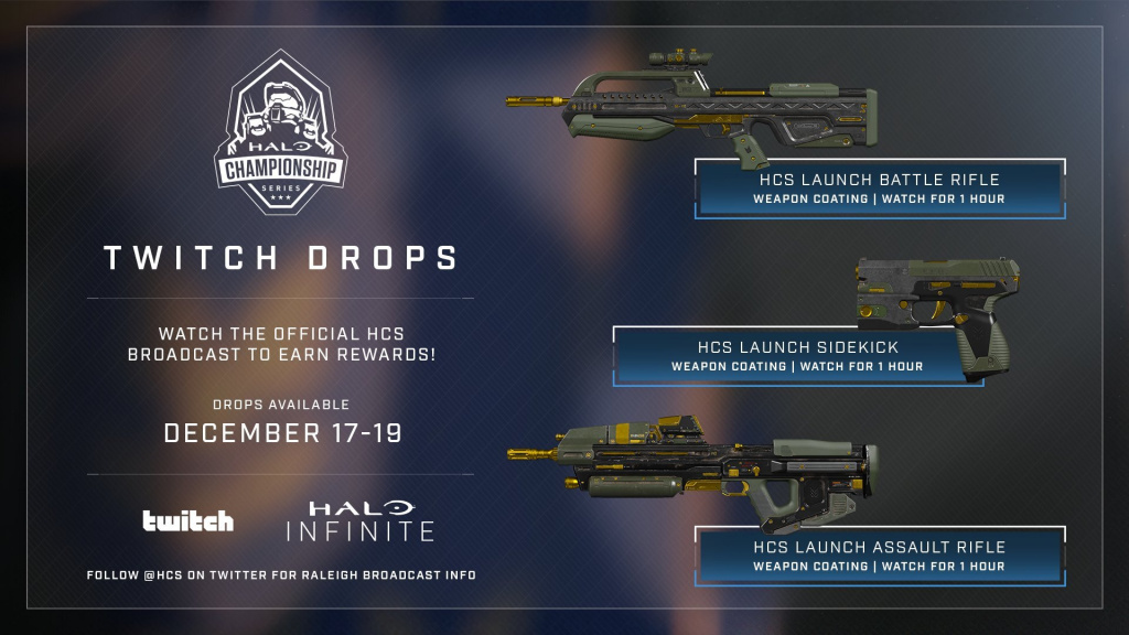 Halo Infinite HCS Twitch Drops - Comment débloquer les skins d'armes de lancement