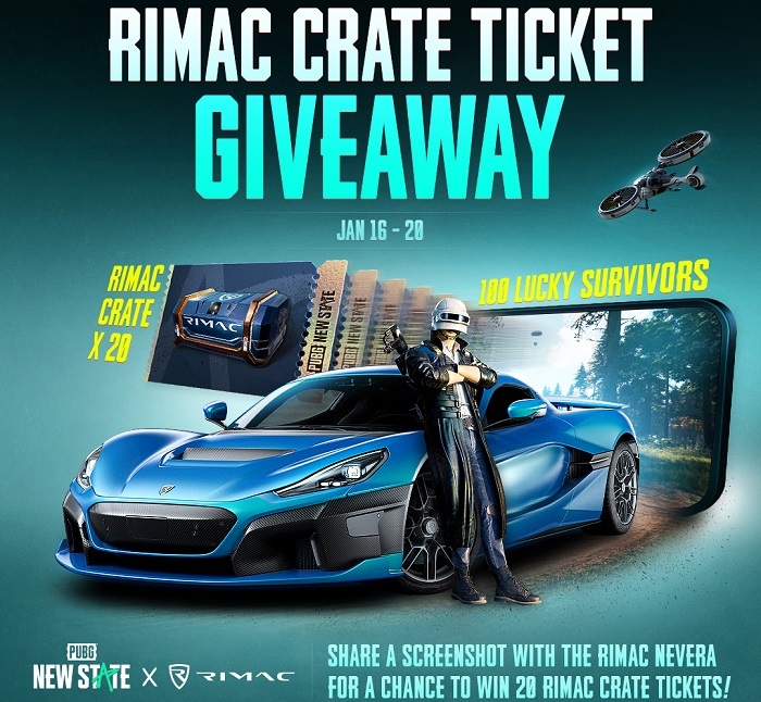 Billets de caisse PUBG New State Rimac Nevera comment obtenir un concours gratuit