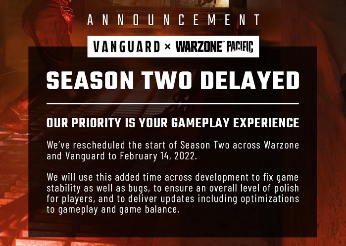 Warzone Saison 2 retarde la nouvelle date de sortie corrections de bugs changements améliorations