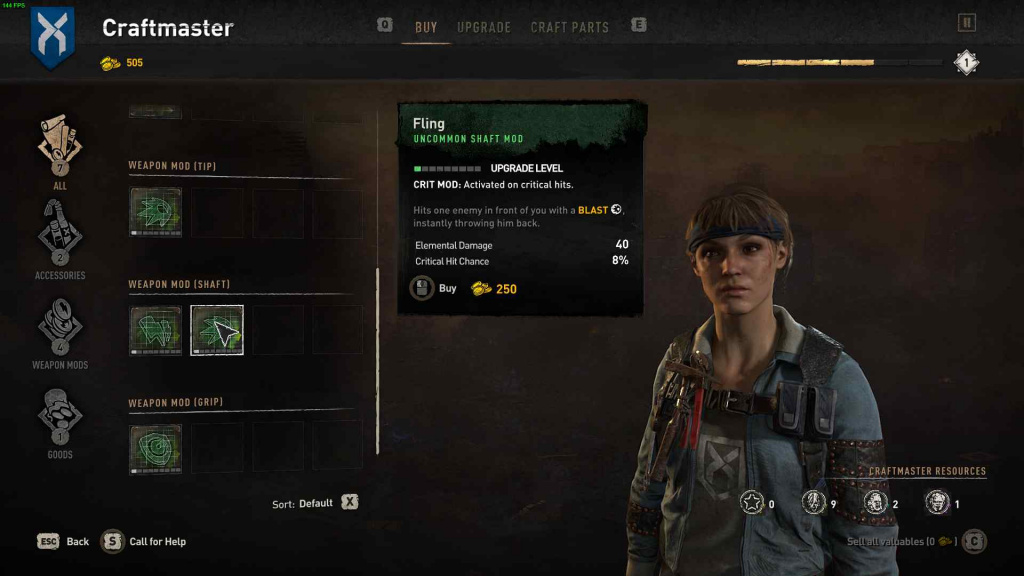 tous les mods d'armes dans Dying Light 2