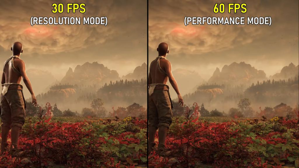 Le mode Favor Resolution jouera Horizon Forbidden West à une résolution 4K vous donnant de meilleurs détails dans les graphismes mais les FPS sont réduits à 30