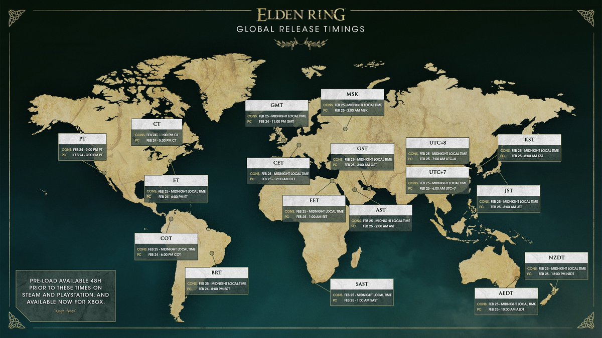 Calendrier officiel des sorties mondiales d'Elden Ring