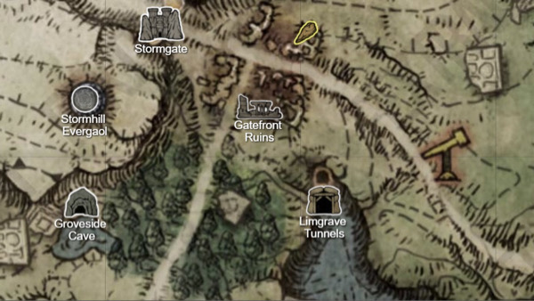 guide de l'anneau d'elden épée de morne pierres de forge sombre tunnels de limgrave emplacement de la carte