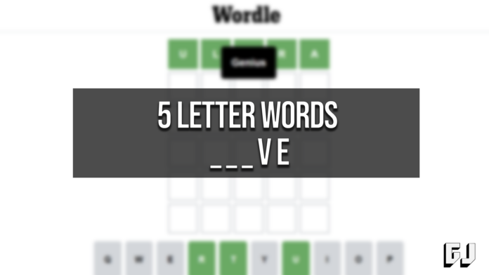 5 Letter Words Ending VE