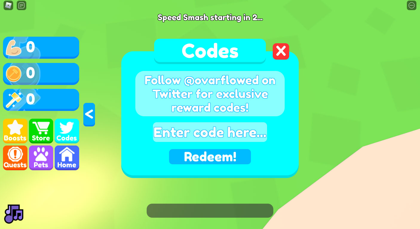 Utiliser les codes Smash Legends