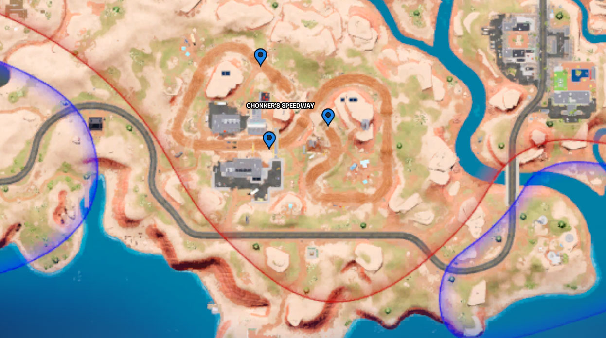 Tous les emplacements Omni Chips à Fortnite - Chonker's Speedway