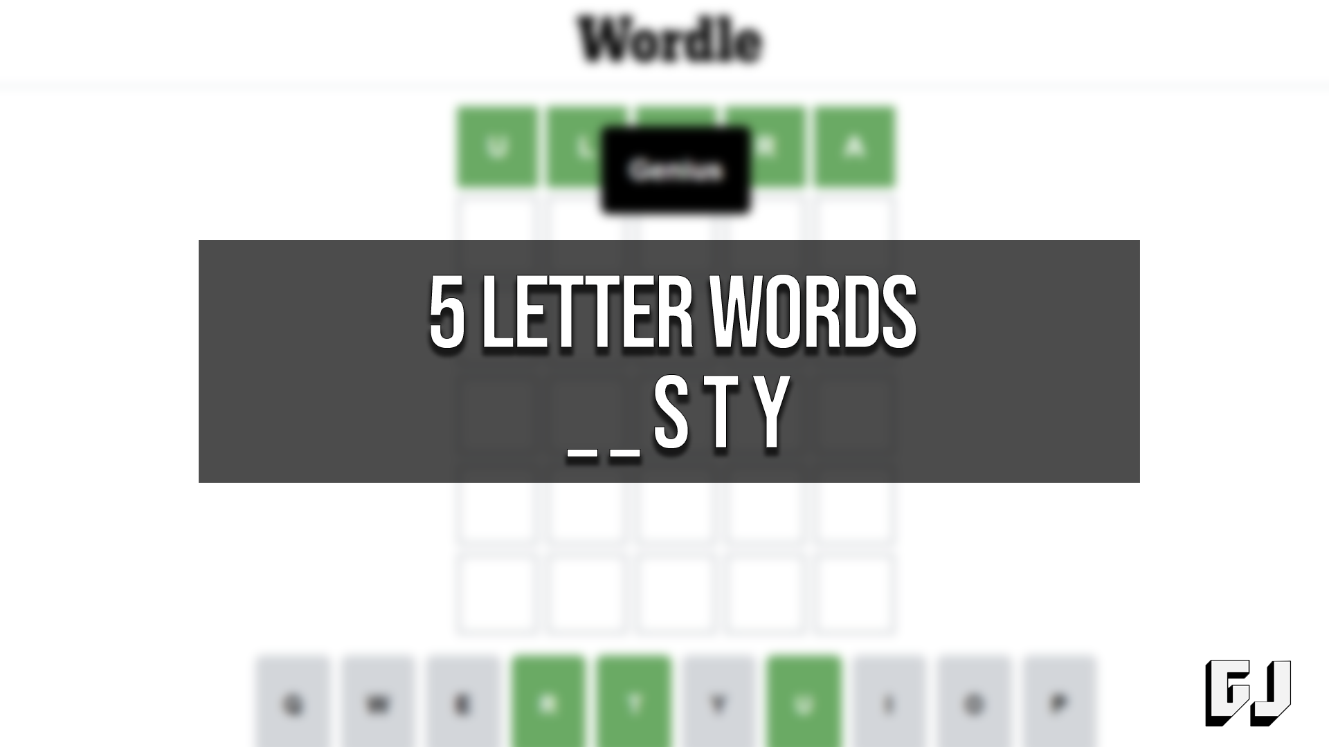 Mots de 5 lettres commençant par STY