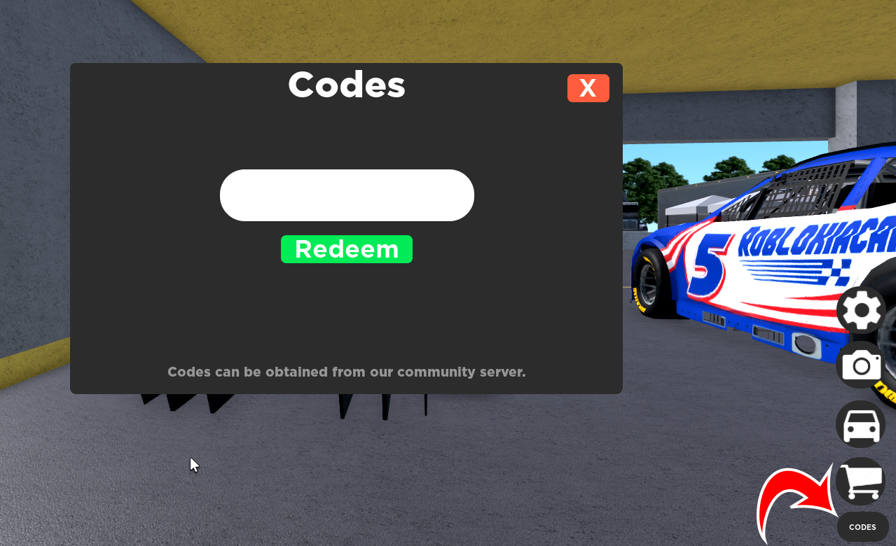 RoStock Racing Utiliser les codes
