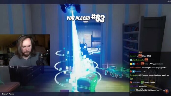 Asmongold fait rage pendant le flux Fortnite - Twitch caprice
