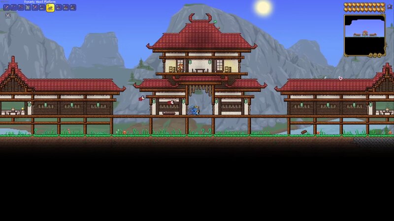 Une maison de construction japonaise à Terraria