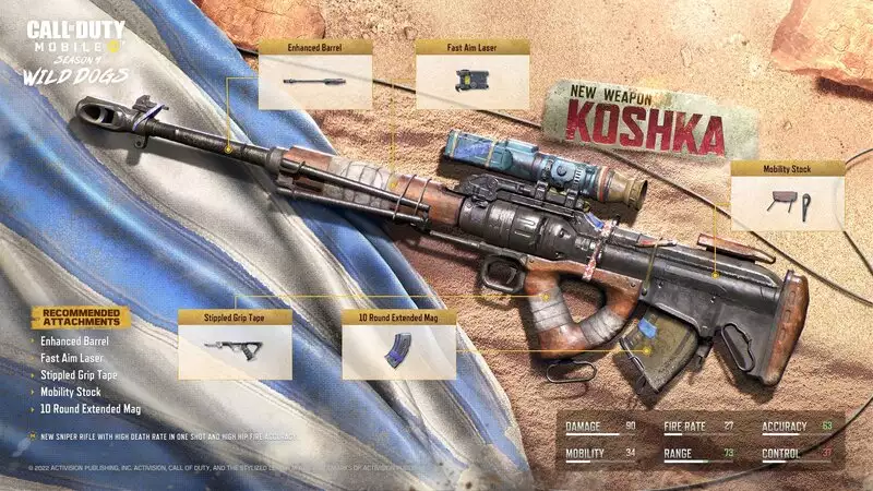 Le nouveau fusil Koshka Sniper sera disponible dans Call of Duty Mobile Season 4: War Dogs best sniper rifle