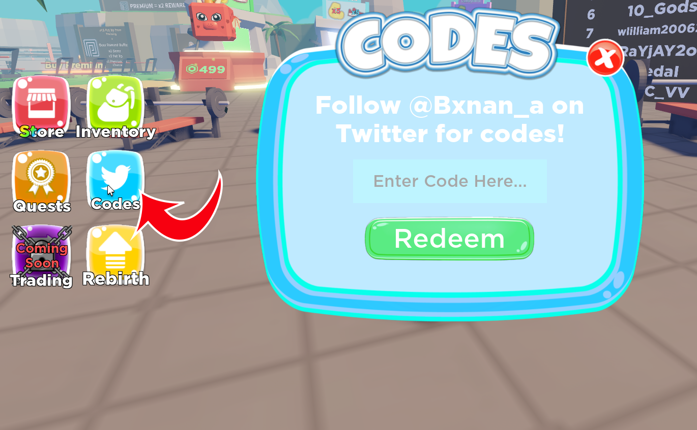 Gym Realms Utiliser des codes