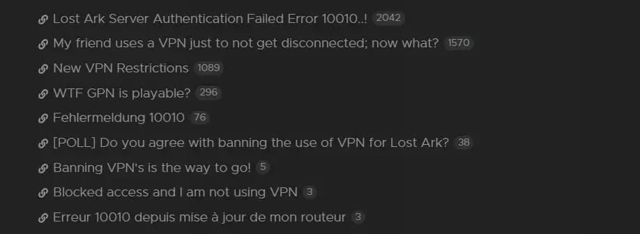 Usar VPN Lost Ark Autenticación Error 10010 Error al ejecutar Zonas restringidas de trabajo admitidas Smilegate Amazon