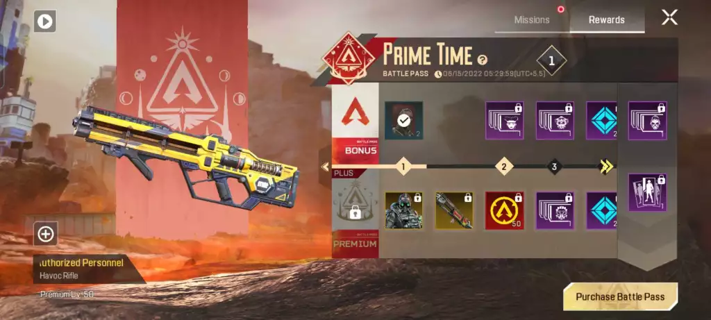 Toutes les récompenses gratuites et payantes du pass de combat Apex Legends Mobile Saison 1.