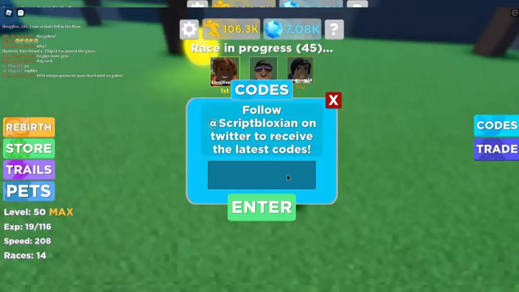 Codes Roblox Legends of Speed