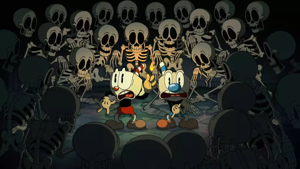 netflix geeked week 2022 panneaux de guide des téléspectateurs pour suivre le jeu le spectacle cuphead