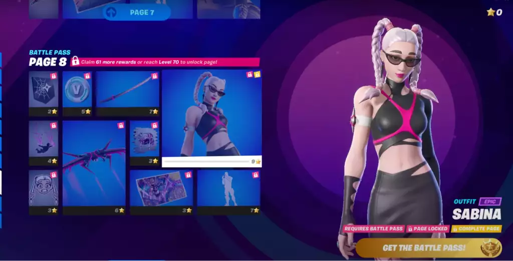 sabina fortnite chapitre 3 saison 3 battle pass skin recompenses