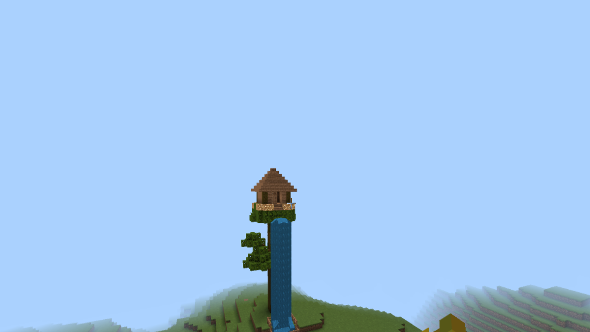 Cabane dans les arbres de la cascade de Minecraft