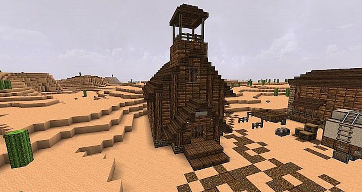 Capture d'écran de l'église Minecraft Wild West