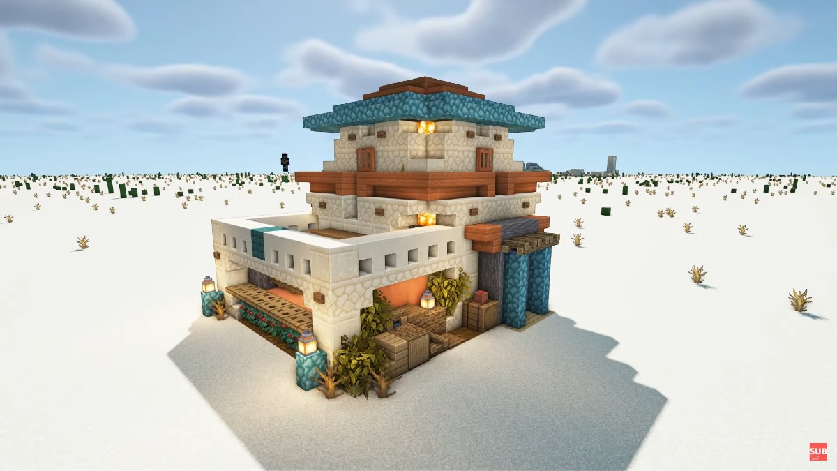 Top 5 des designs de manoir Minecraft - manoir du désert.