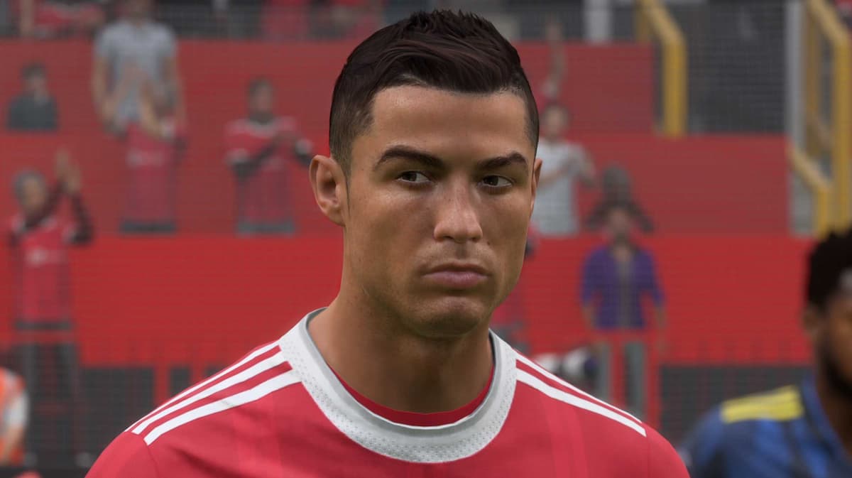 Capture d'écran du visage du joueur Cristiano Ronaldo FIFA 22