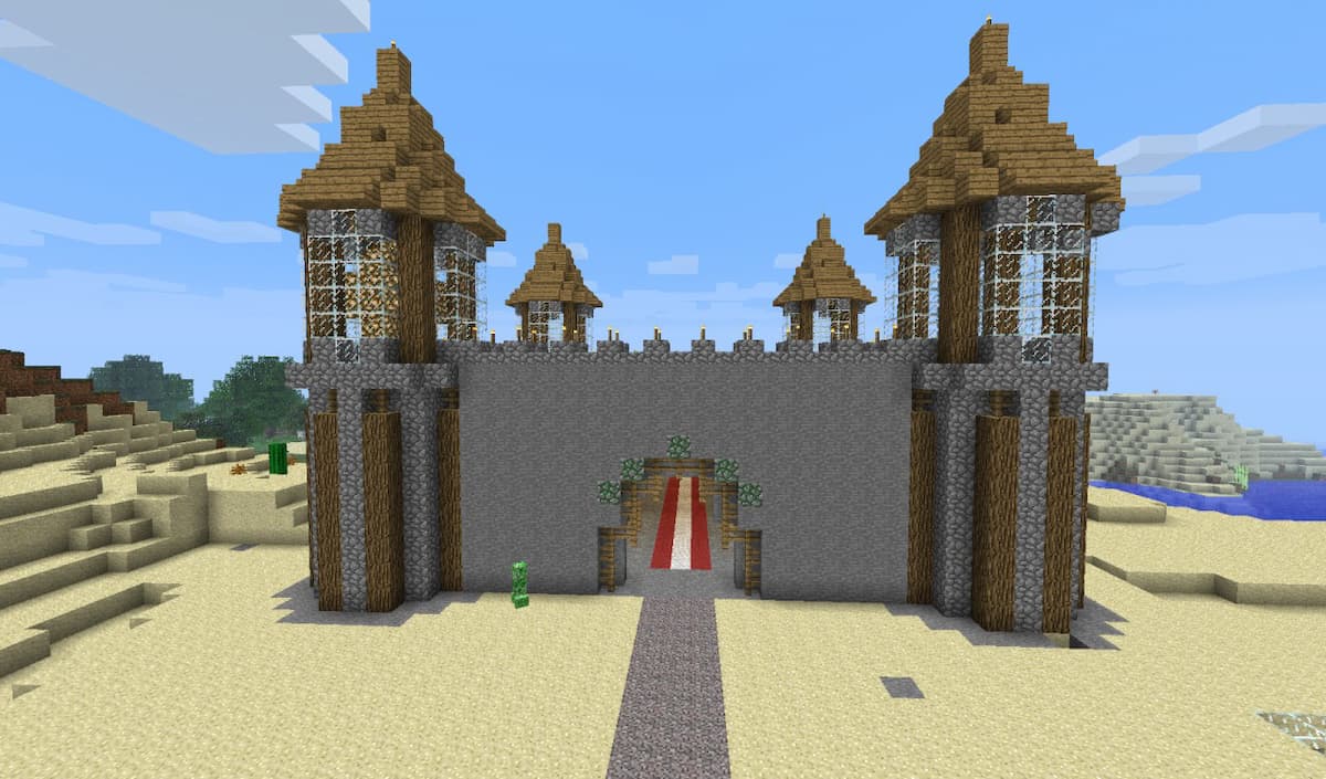 Capture d'écran du petit château médiéval Minecraft