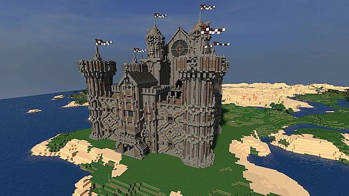 Capture d'écran du château médiéval Minecraft