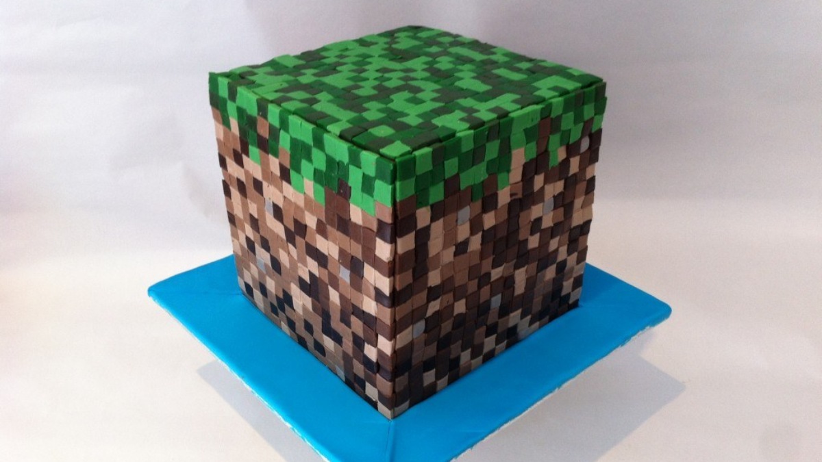 Gâteau bloc d'herbe Minecraft