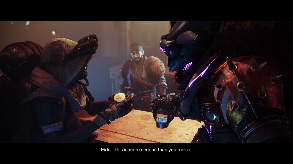 Destiny 2 qui est Eido ?  Eido et Mithraks prenant un verre.