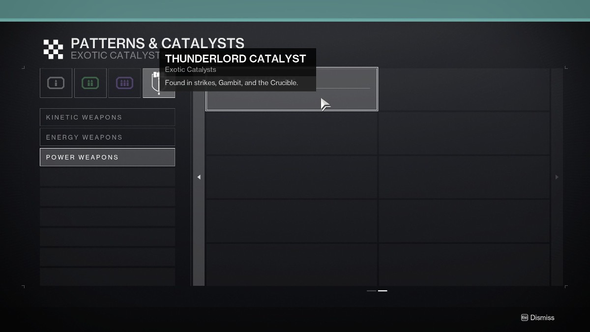Destiny 2 comment obtenir le catalyseur Thunderlord