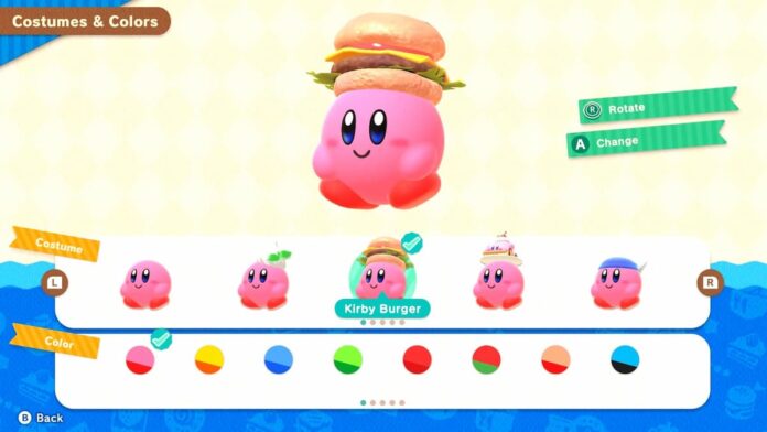 Tous les costumes et comment les débloquer dans Kirby's Dream Buffet
