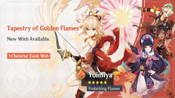 Tous les personnages et armes de l'événement Golden Flames dans Genshin Impact
