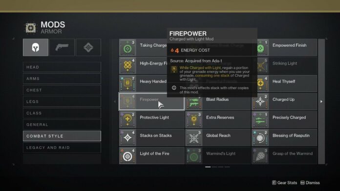 Destiny 2 Firepower Mod - Mod List. 