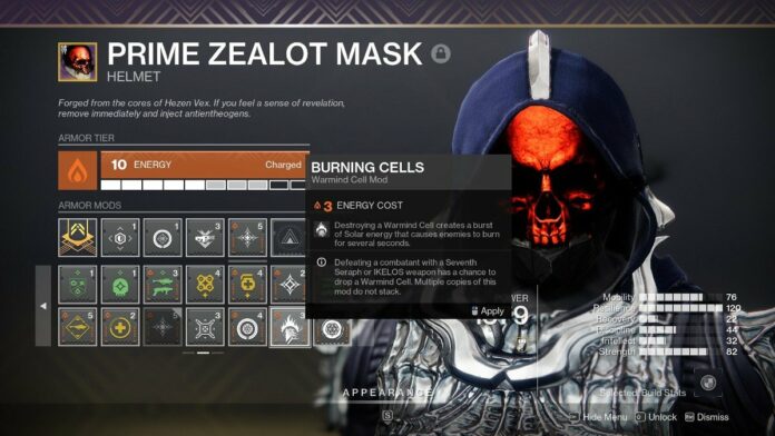 Destiny 2 Burning Cells mod description. 