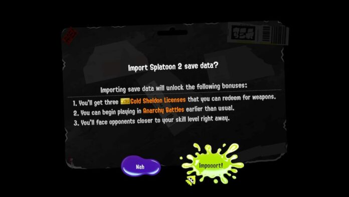 Comment importer des données Splatoon 2 vers Splatoon 3
