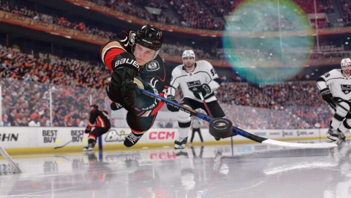 nhl 23 screenshot of ducks player