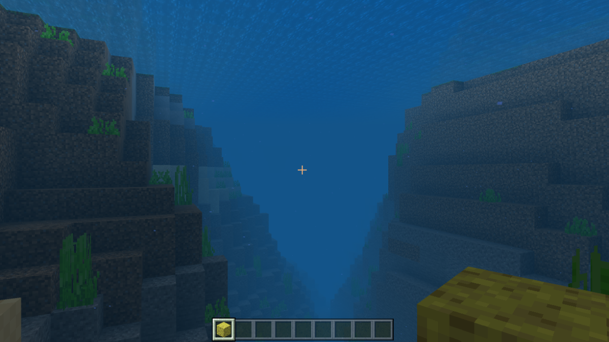 Éponges sous l'eau dans Minecraft