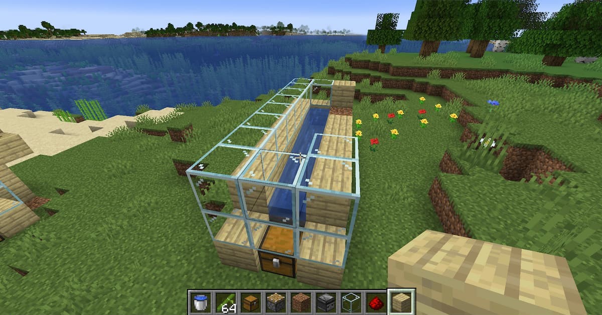 fondations de la ferme en bambou dans Minecraft