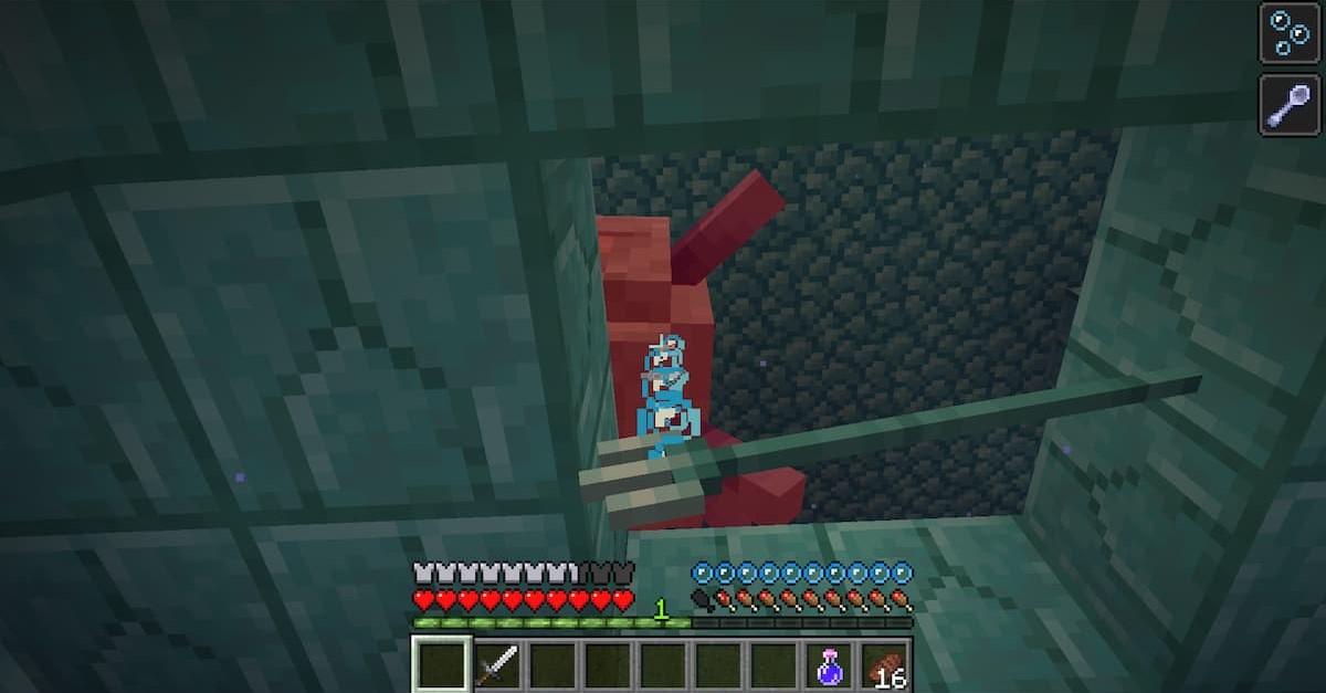 attaque au trident dans Minecraft