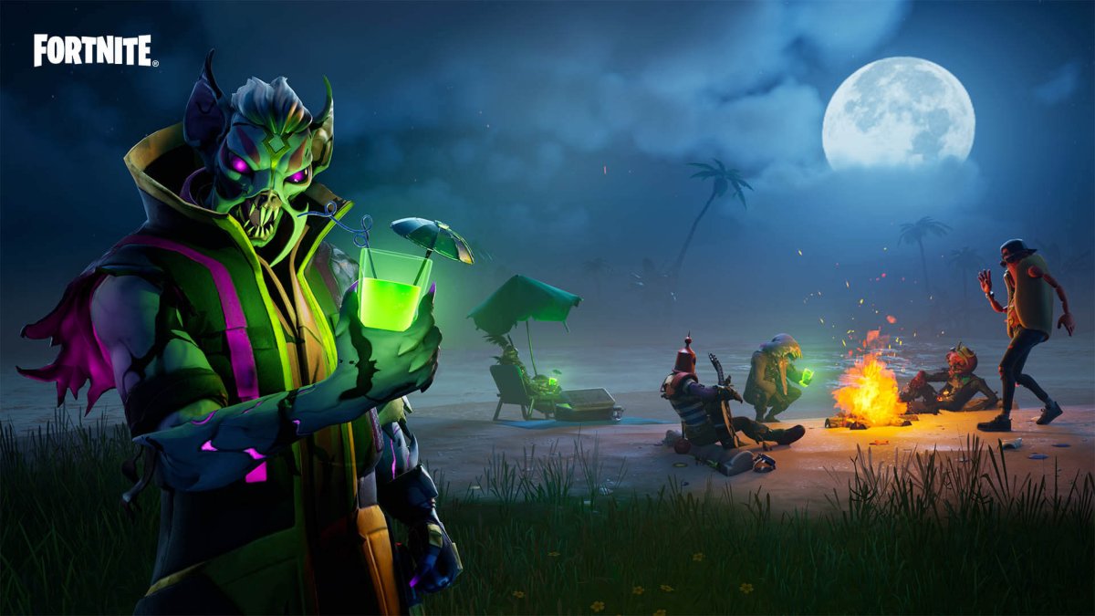 Fortnitemares Beach Night Party avec des monstres