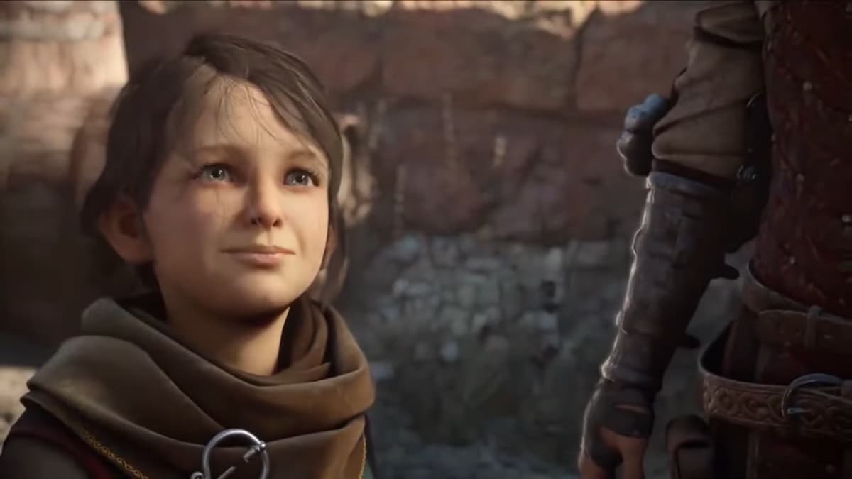 Hugo souriant dans A Plague Tale Requiem