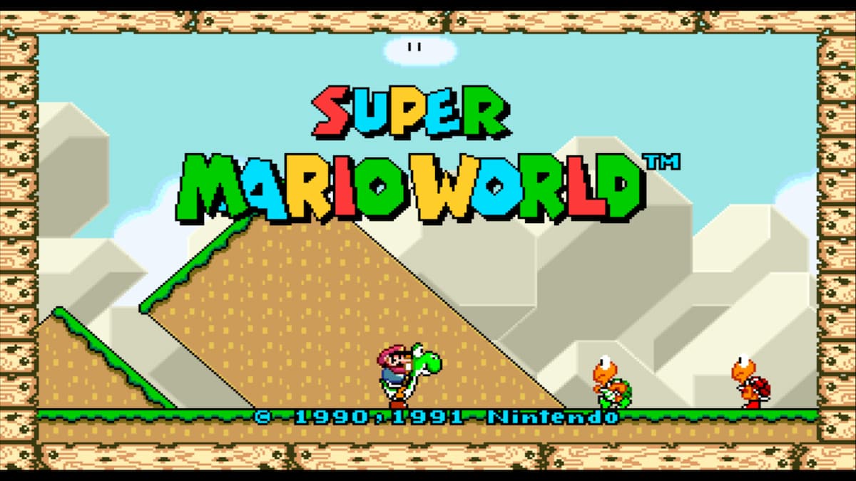 écran de démarrage du jeu super mario world