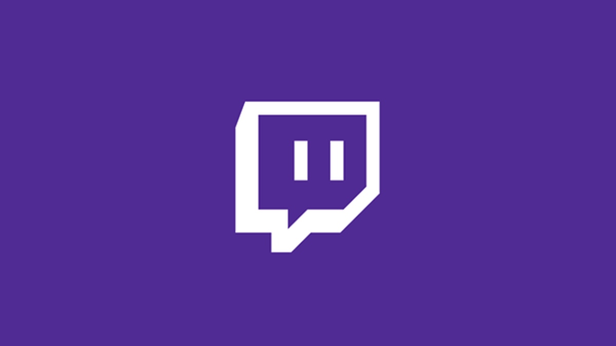 Fond violet avec une icône de logo Twitch blanche