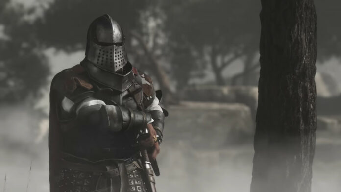 An armored soldier standing at the night time in A Plague Tale Requiem