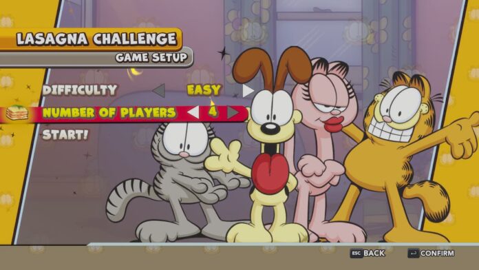 starting challenge in Garfield Lasagne Party