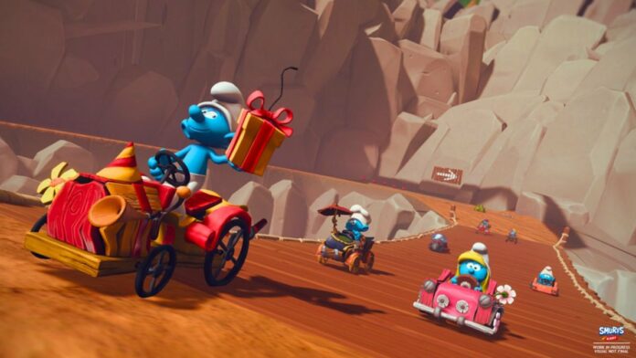 Action Shot of Smurfs racing