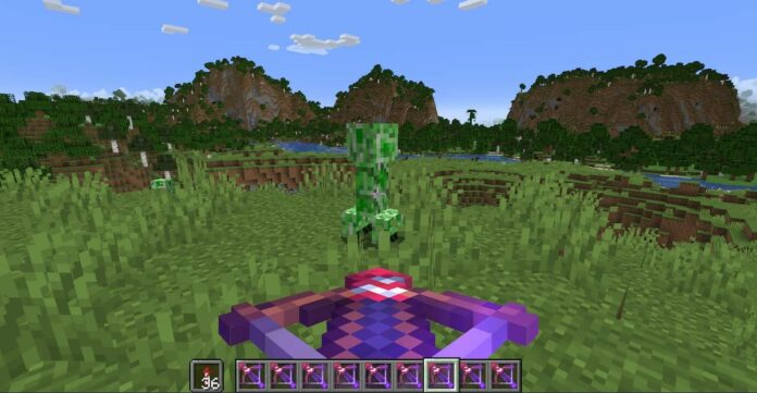 shooting creeper in minecraft