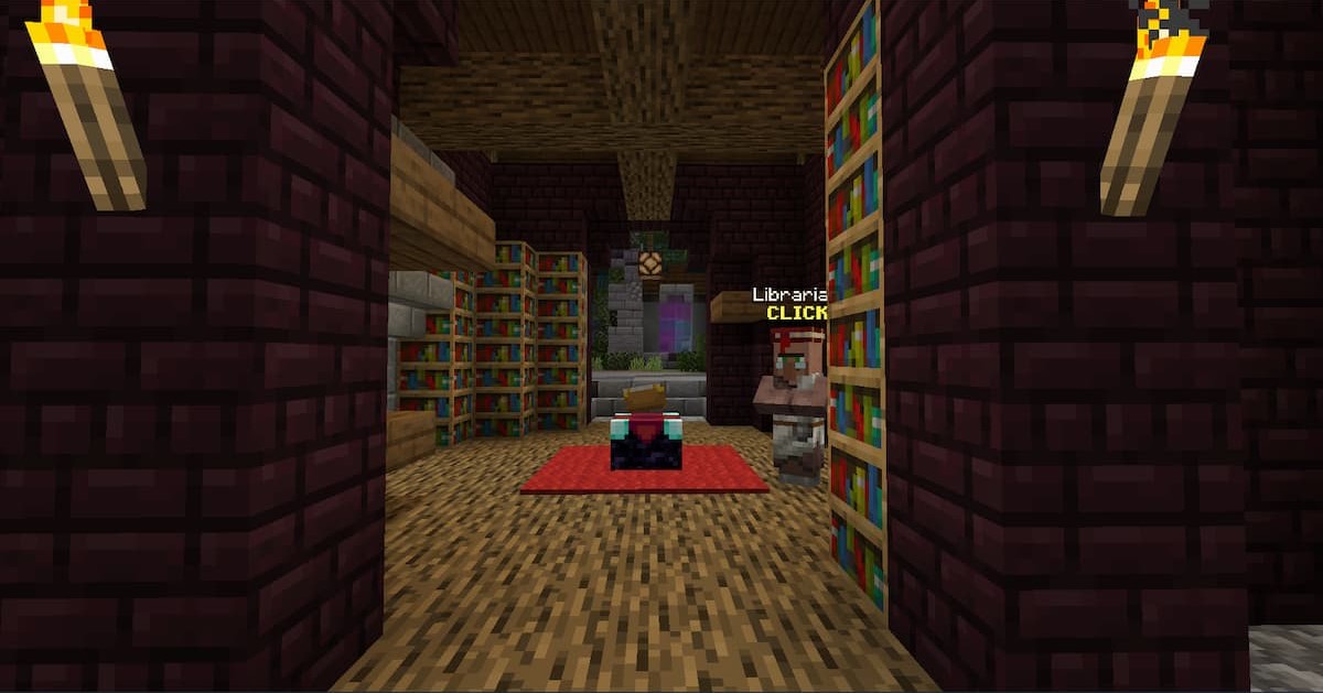 bibliothèque dans minecraft